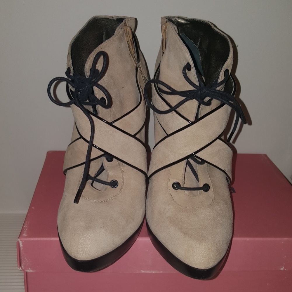 Rebecca Taylor Camel Suede Leopardo Boots 9.5 M - Picture 2 of 5